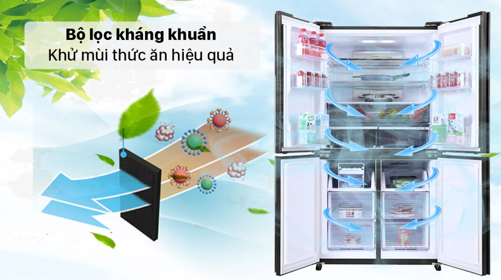 Tủ lạnh Sharp SJ-FX600V-SL inverter 525 lít 7