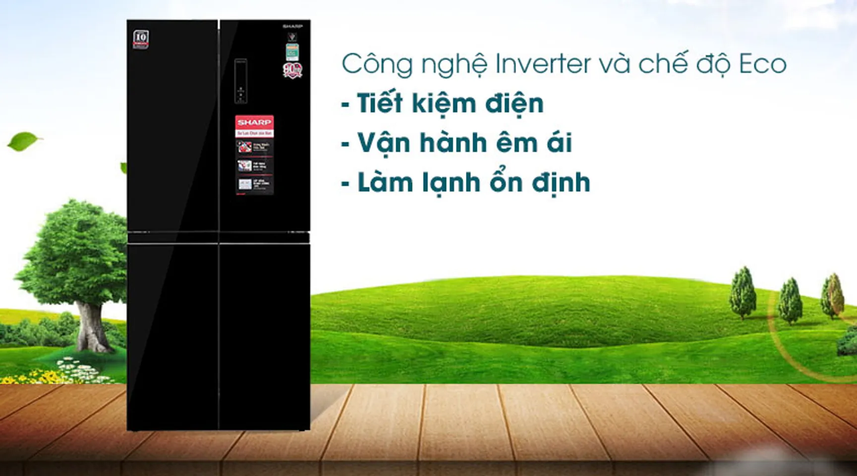 Tủ lạnh Sharp SJ-FXP480VG-BK inverter 401 lít 3
