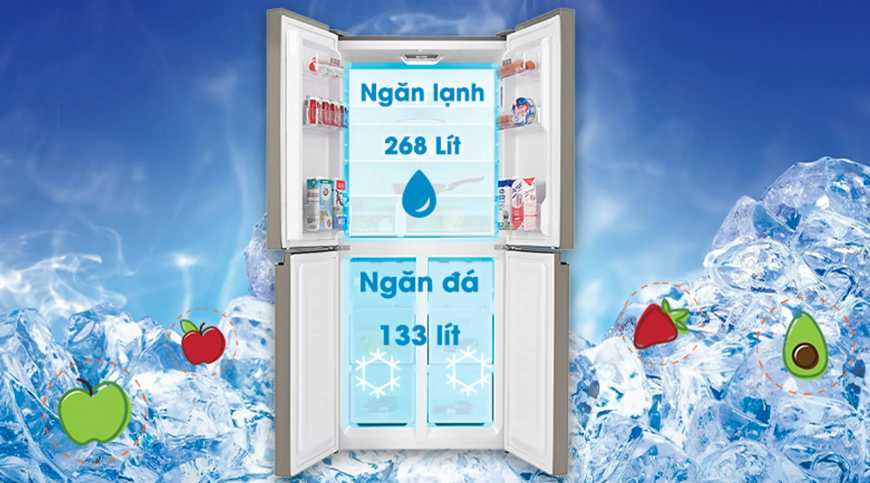 Tủ lạnh Sharp SJ-FXP480VG-CH inverter 401 lít 2