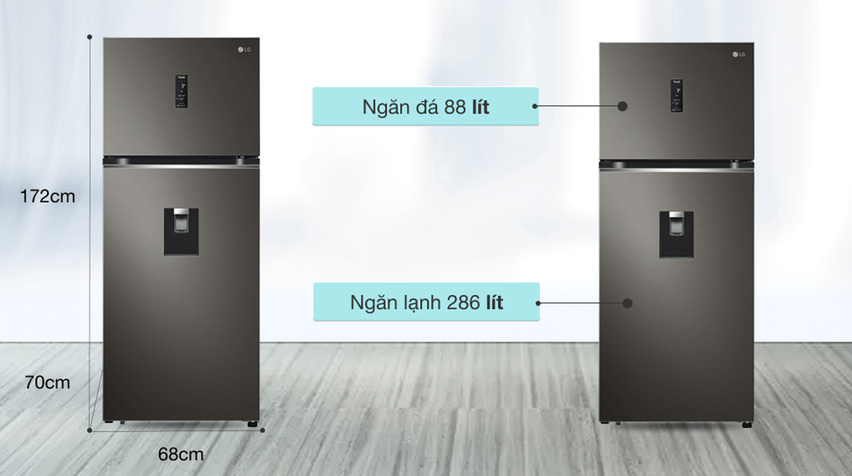 Tủ lạnh LG GN-D372BLA 374 lít inverter 2