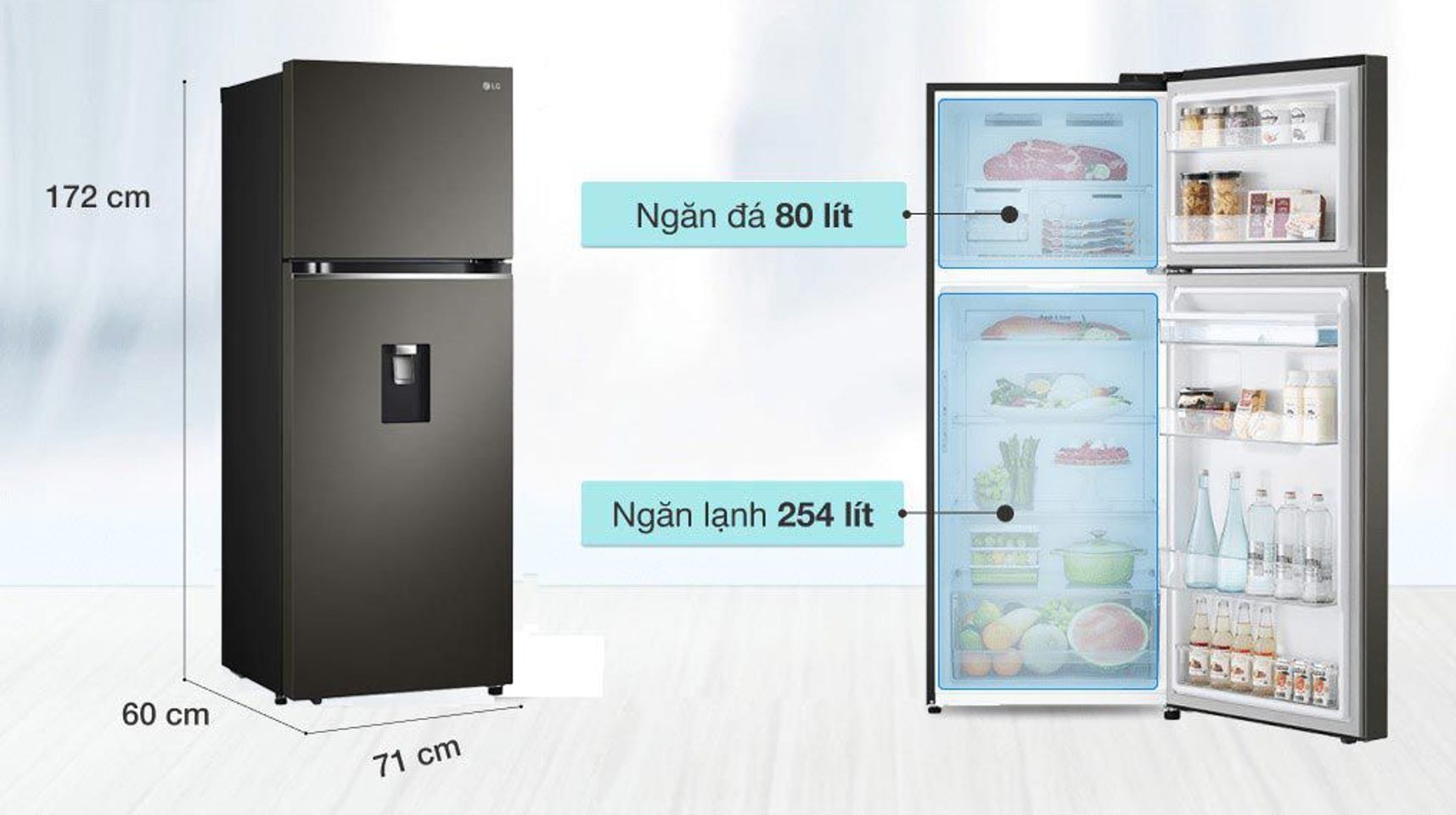 Tủ lạnh LG GN-D332BL inverter 334 lít 2