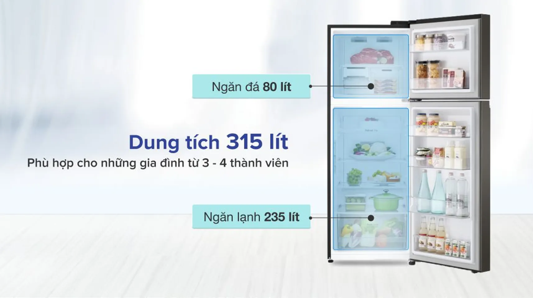 Tủ lạnh LG GN-M312BL inverter 315 lít 2