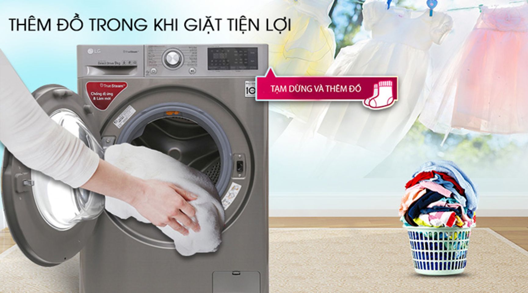 Máy giặt sấy LG FV1409G4V inverter 9 kg 5