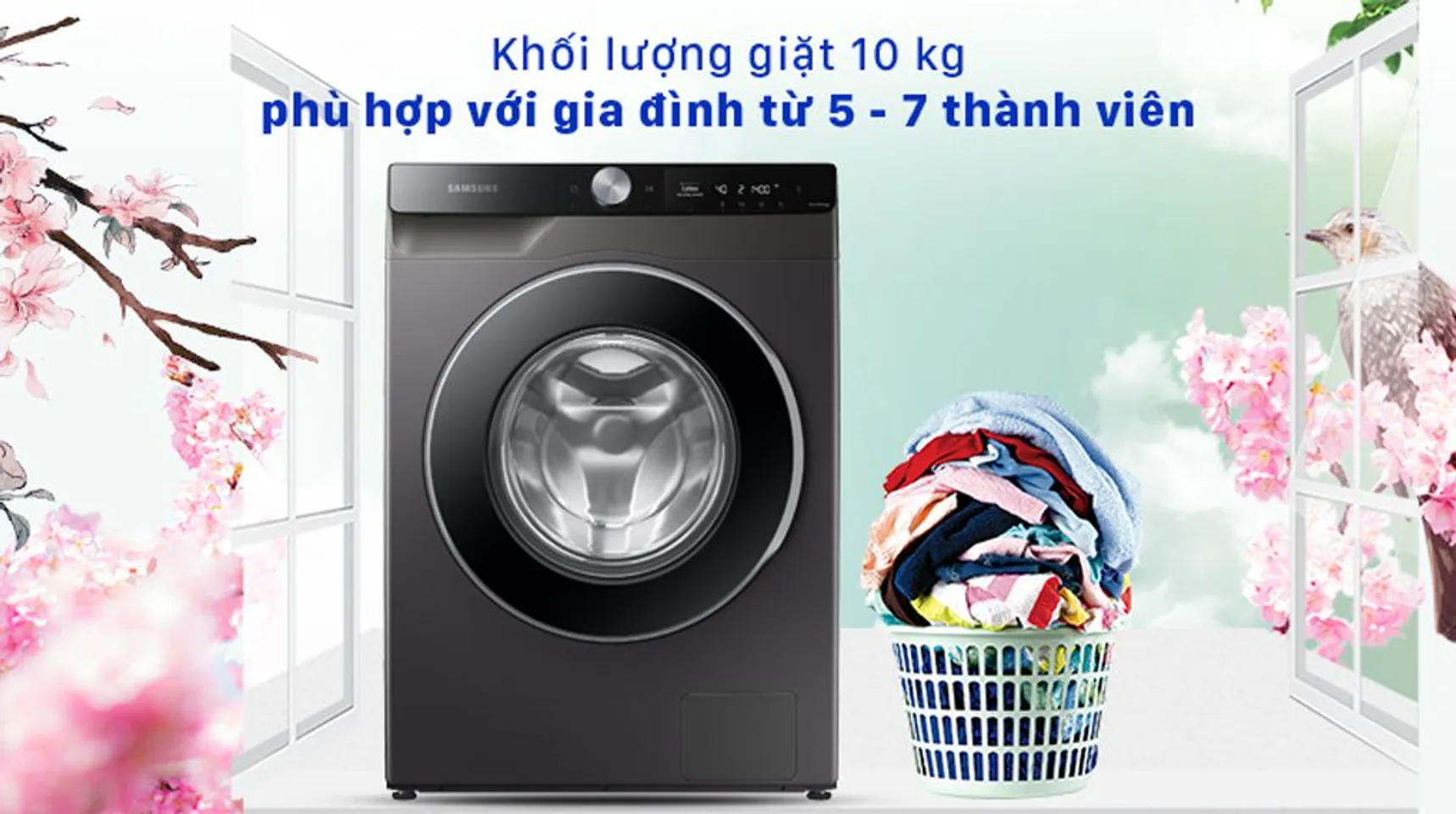 Máy giặt Samsung WW10T634DLX/SV inverter 10kg 6