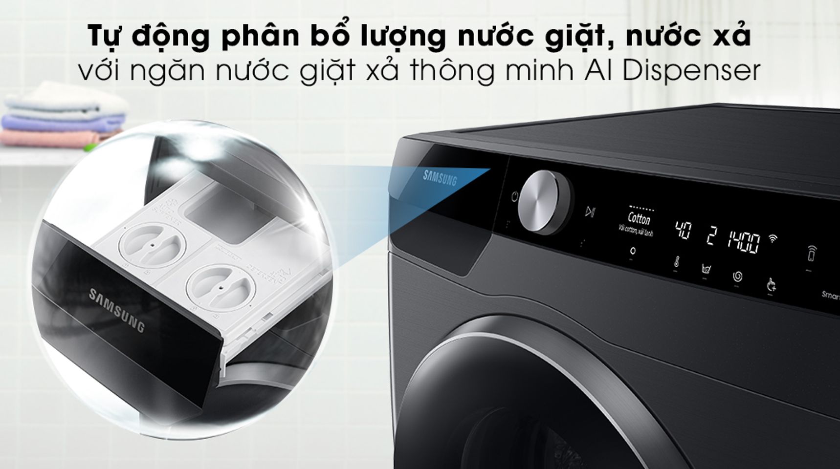 Máy giặt Samsung WW90TP44DSB/SV Inverter 9kg 3
