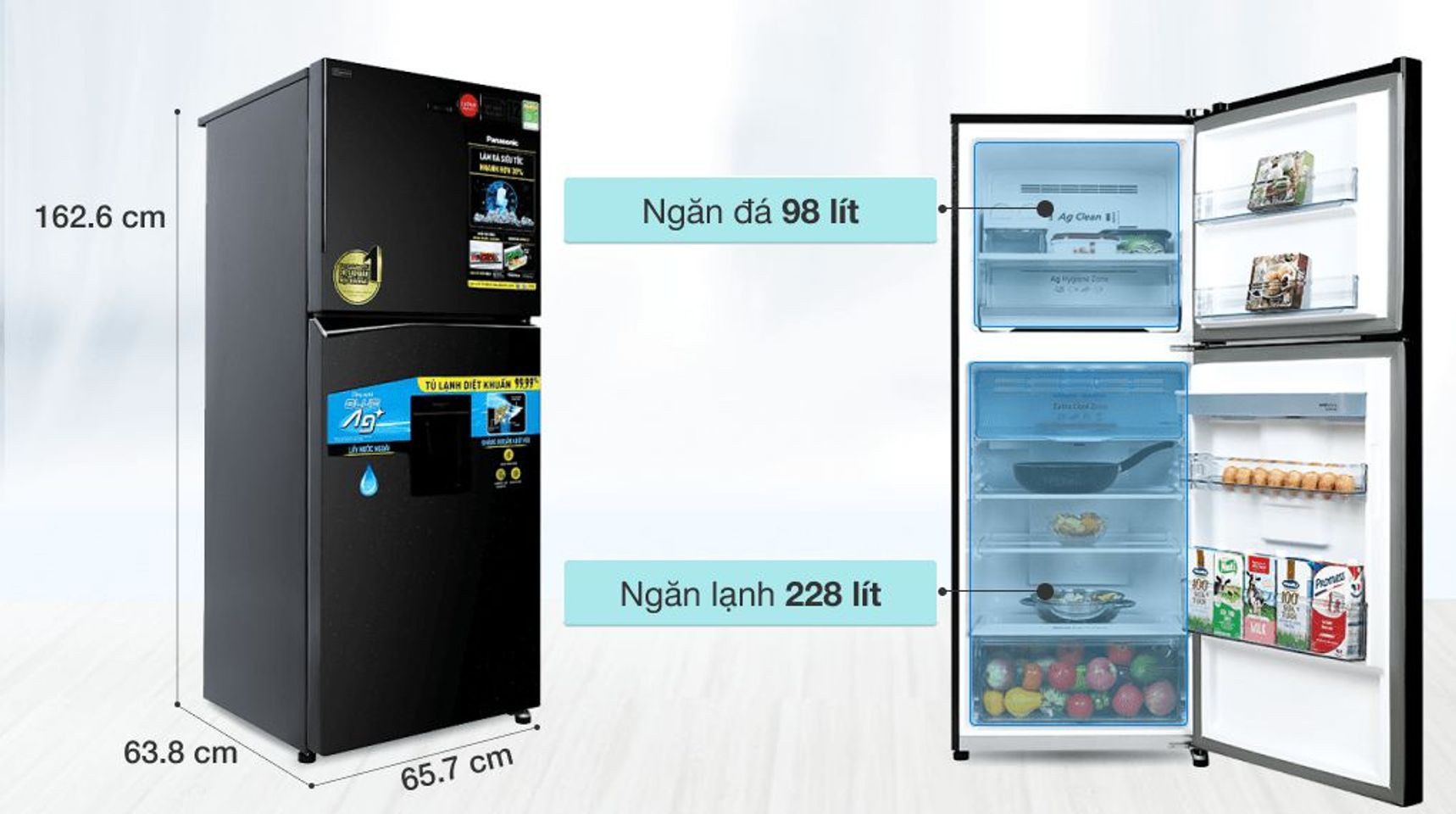 Tủ lạnh Panasonic NR-TL351GPKV inverter 326 lít 1