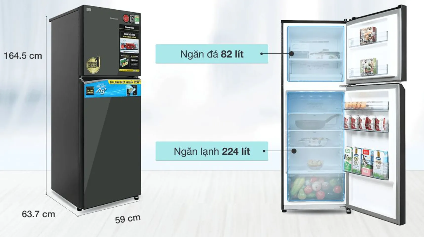 Tủ lạnh Panasonic NR-TV341VGMV inverter 306 lít 1
