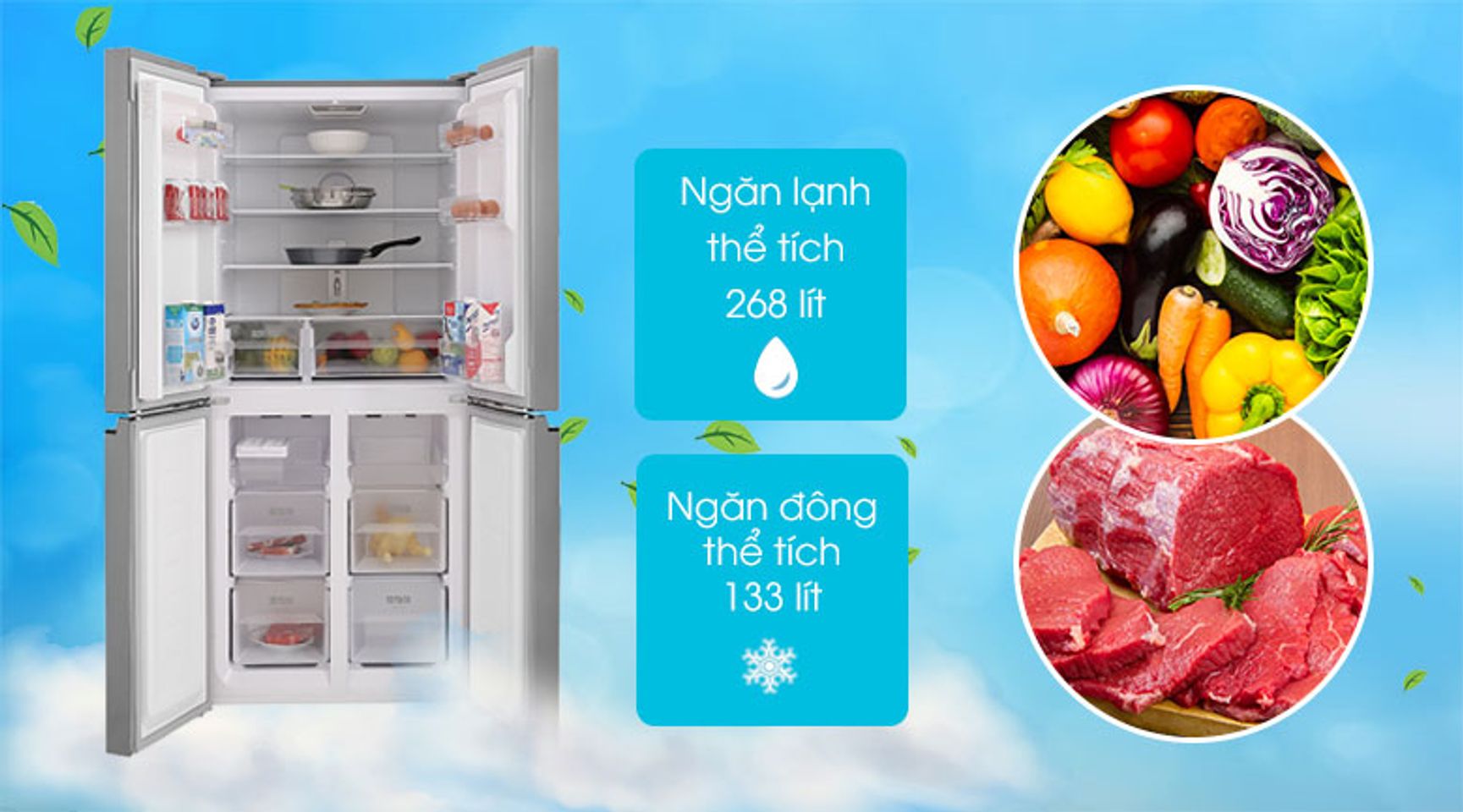 Tủ lạnh Sharp SJ-FXP480V-SL inverter 401 lít 2