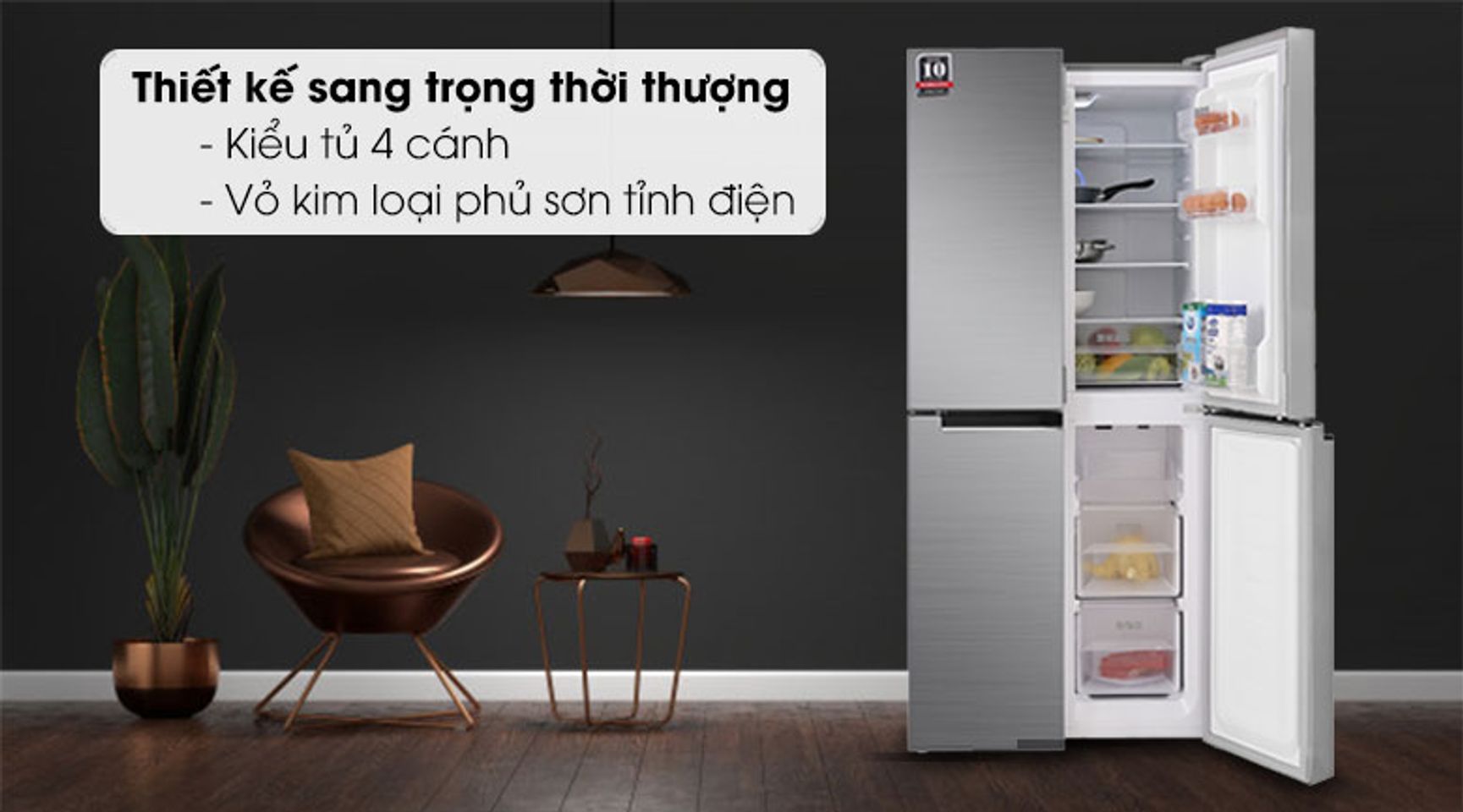 Tủ lạnh Sharp SJ-FXP480V-SL inverter 401 lít 1