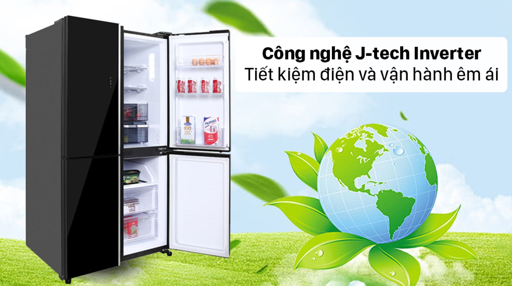Tủ lạnh Sharp SJ-FXP600VG-BK inverter 525 lít 4