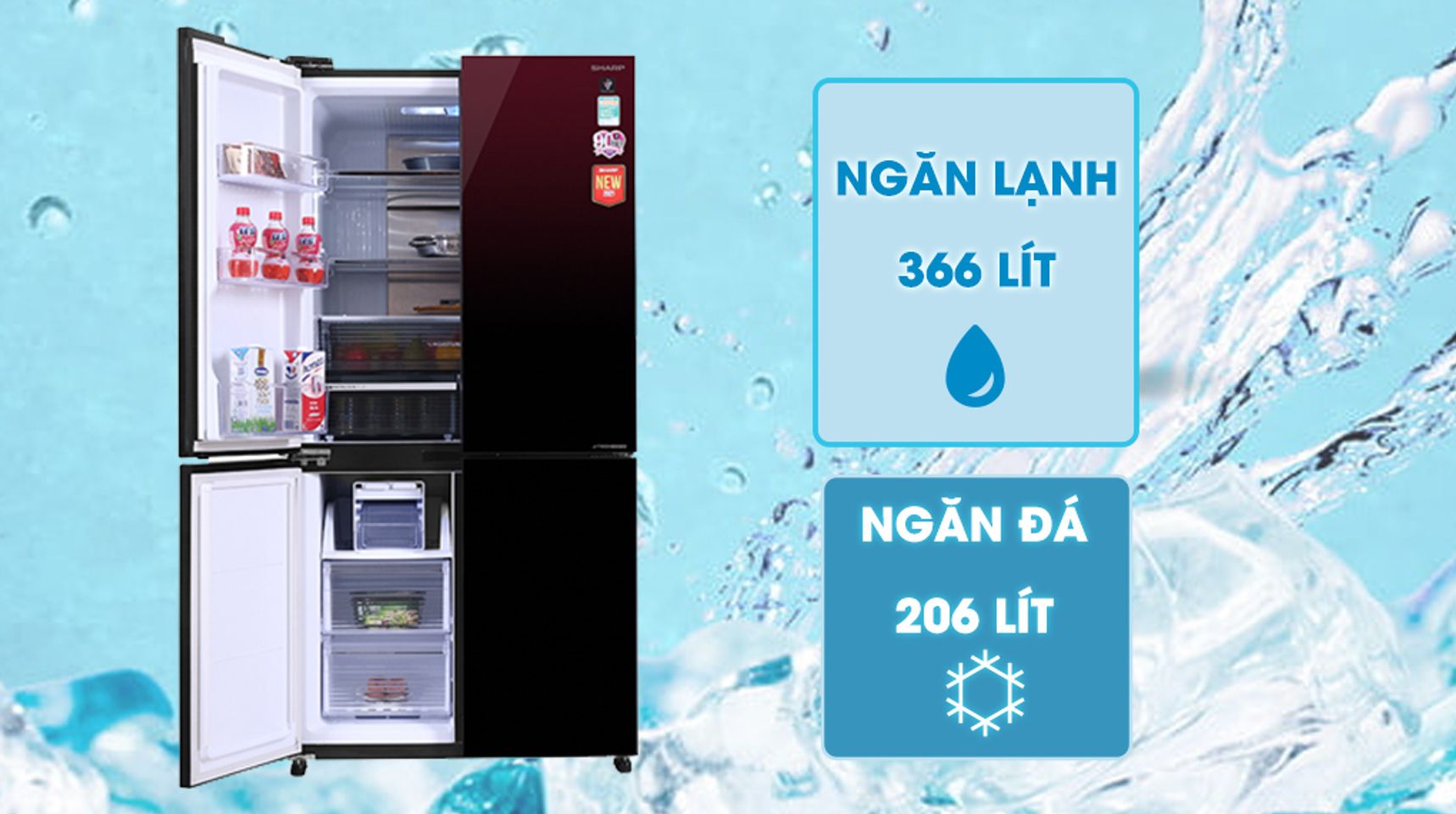 Tủ lạnh Sharp SJ-FXP640VG-MR inverter 572 lít 2