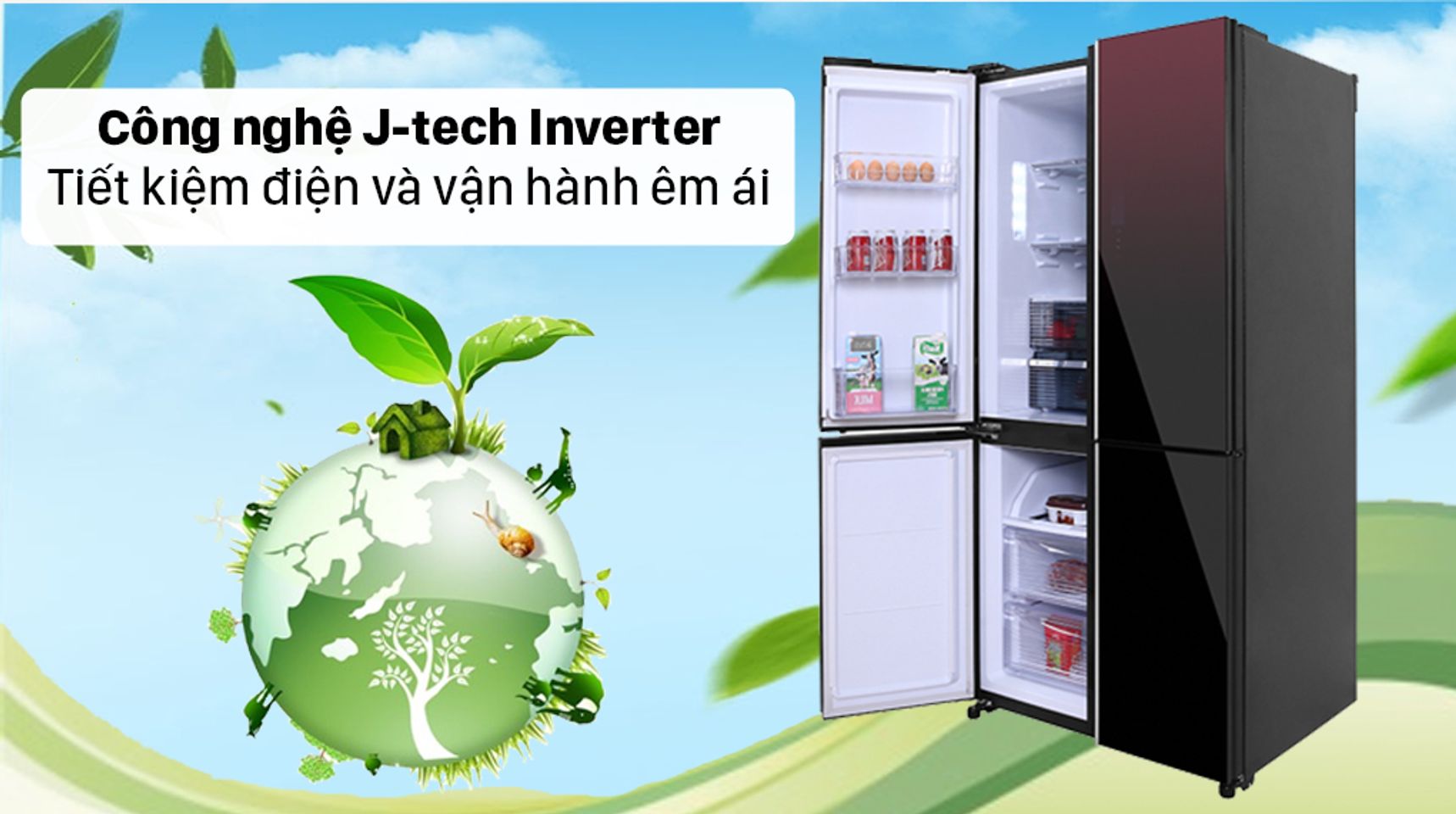 Tủ lạnh Sharp SJ-FXP640VG-MR inverter 572 lít 7