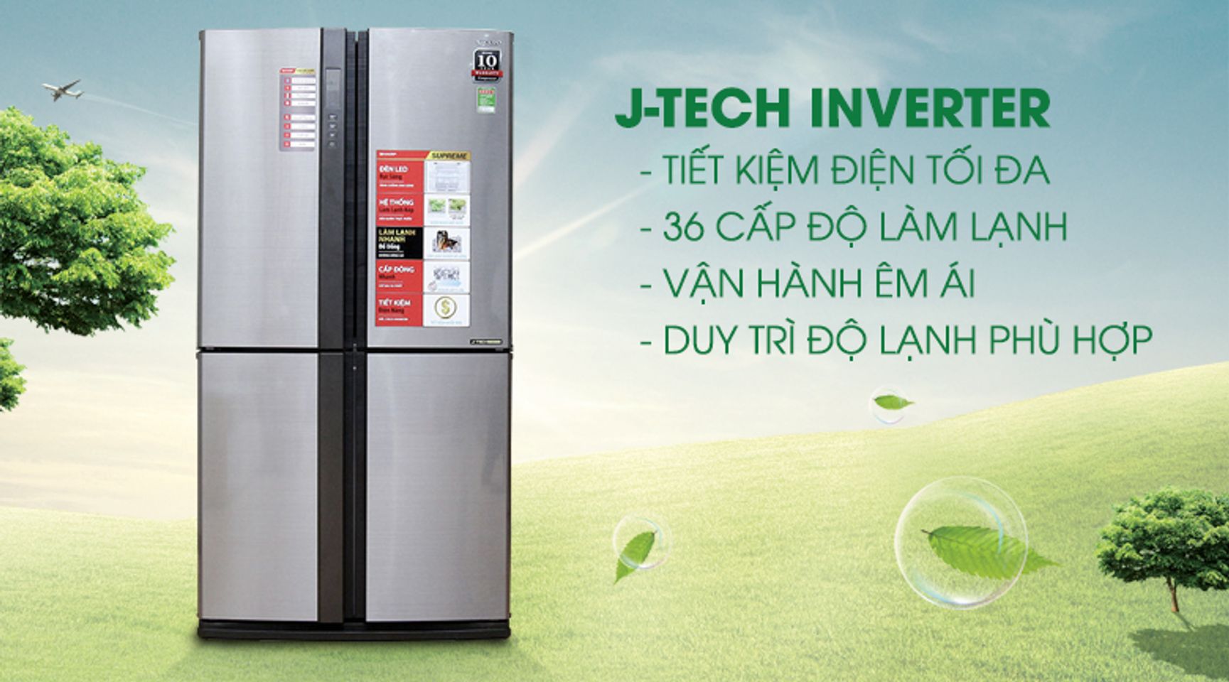 Tủ lạnh side by side - Công nghệ J-Tech Inverter vận hành bền bỉ