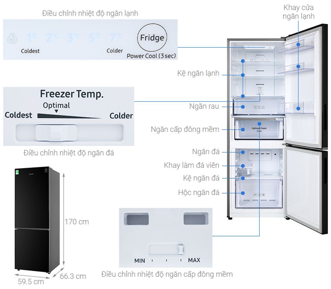 Tủ Lạnh Samsung Inverter 310 lít RB30N4010BU/SV chính hãng 1