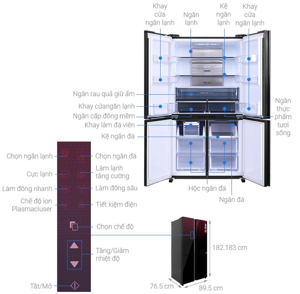 Tủ lạnh Sharp Inverter 572 lít SJ-FXP640VG-BK - Chính hãng 1