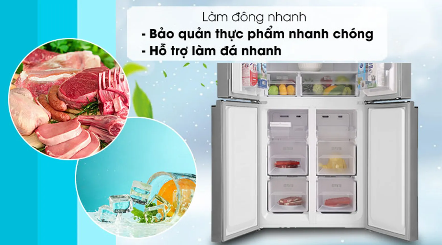 Tủ lạnh Sharp Inverter 362 lít SJ-FX420V-SL 4