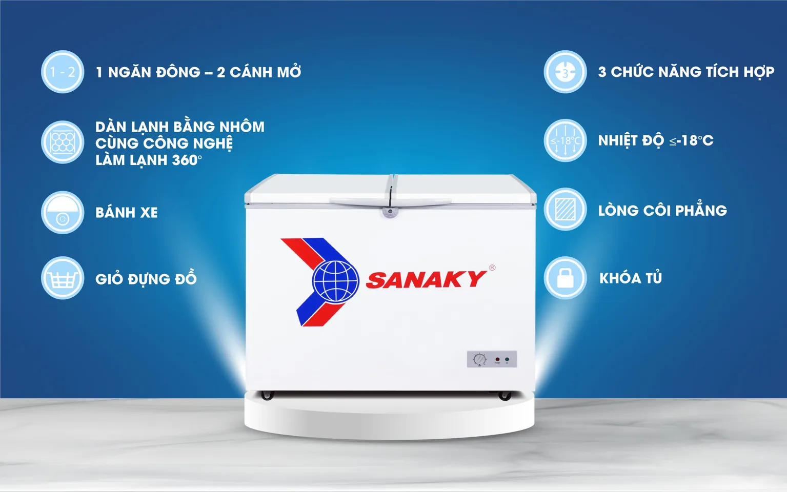 Tủ đông Sanaky 235 lít VH-285A2 - Chính hãng 1