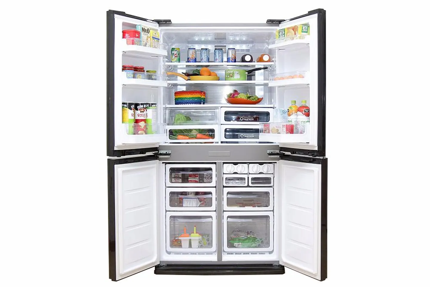 Tủ lạnh Sharp SJ-FX680V-ST - Thiết kế side by side sang trọng với 4 cánh tủ mở rộng