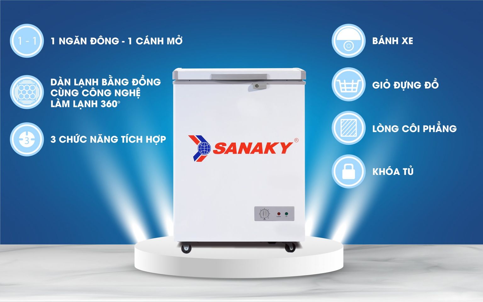Tủ Đông Sanaky 100 lít VH-1599HY - Chính hãng 1