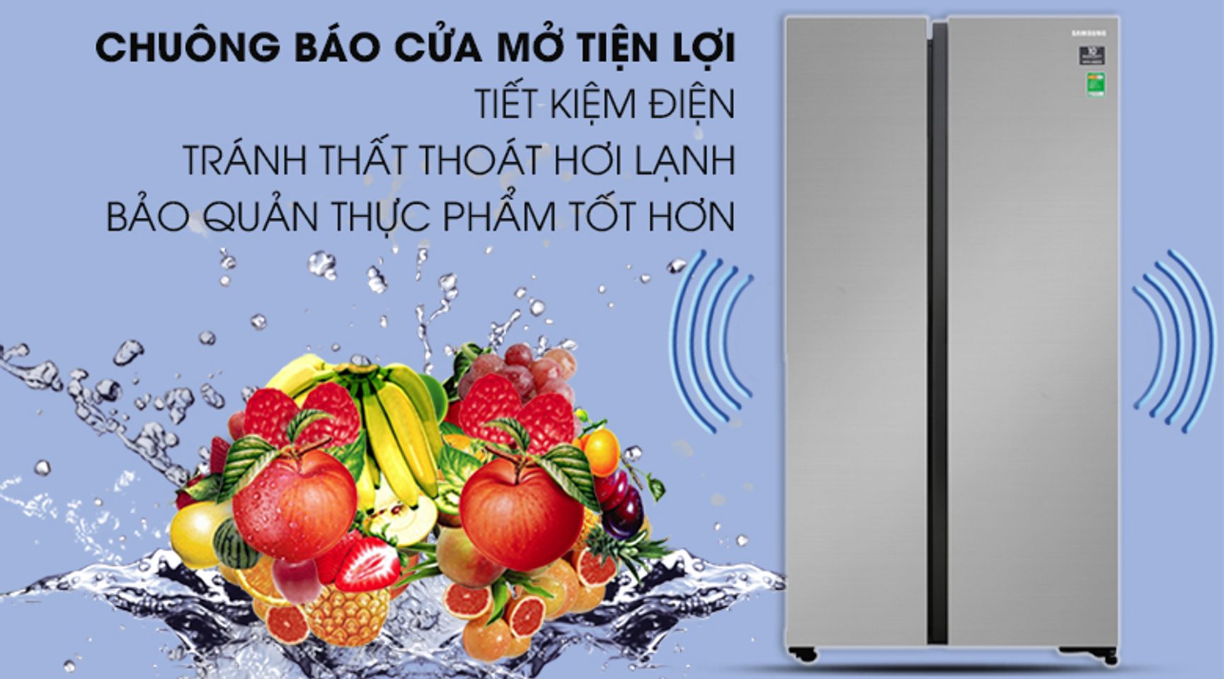 Tủ lạnh Samsung 647 lít - Chuông báo cửa mở tiện lợi, tránh lãng phí điện năng