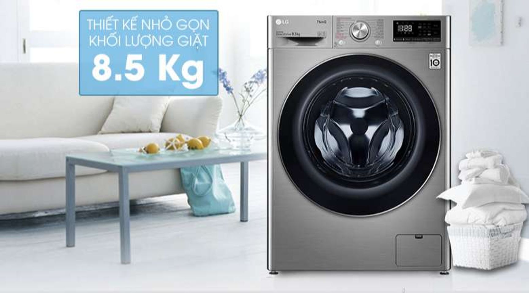 Máy giặt LG Inverter 8.5 kg FV1408S4V | Khối lượng giặt
