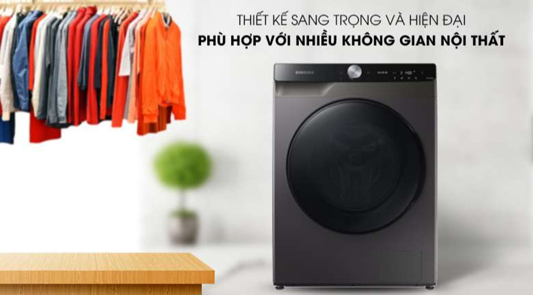 Máy giặt sấy Samsung WD14TP44DSB/SV - thiết kế