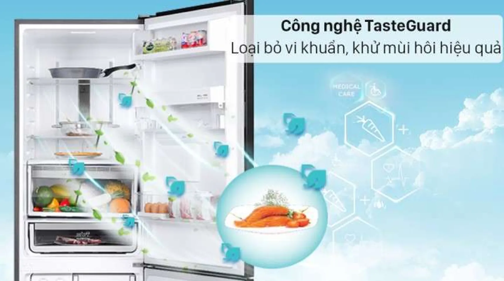 Tủ lạnh Electrolux Inverter 335 lít EBB3742K-H - Loại bỏ vi khuẩn