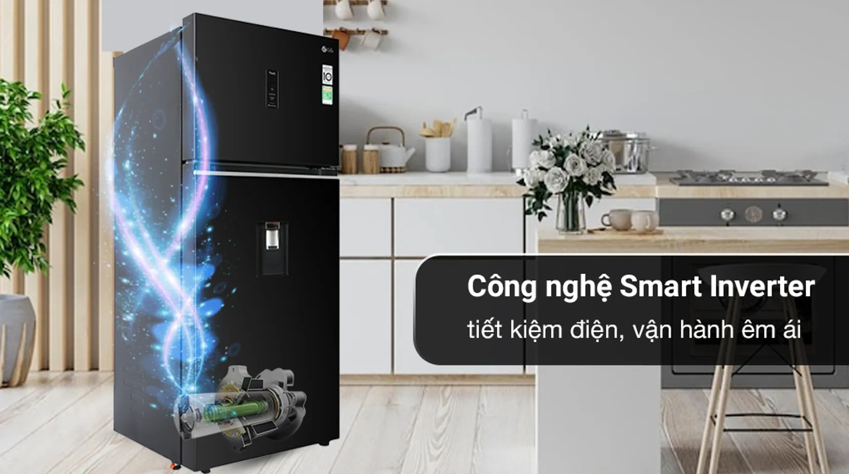 Tủ lạnh LG Inverter 374 lít GN-D372BLA - Công nghệ tiết kiệm điện