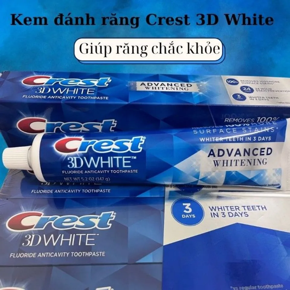 Set 5 Kem Đánh Răng Crest 3D White Advance Whitening 1