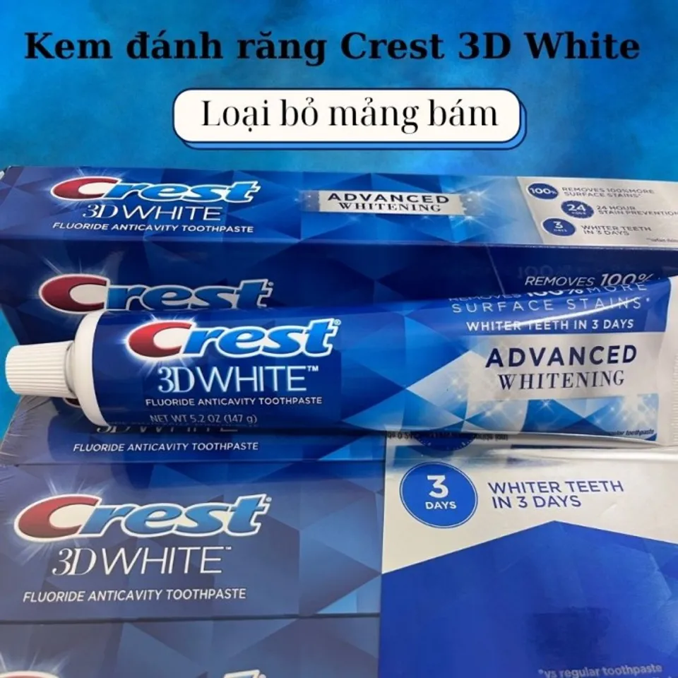 Set 5 Kem Đánh Răng Crest 3D White Advance Whitening 2