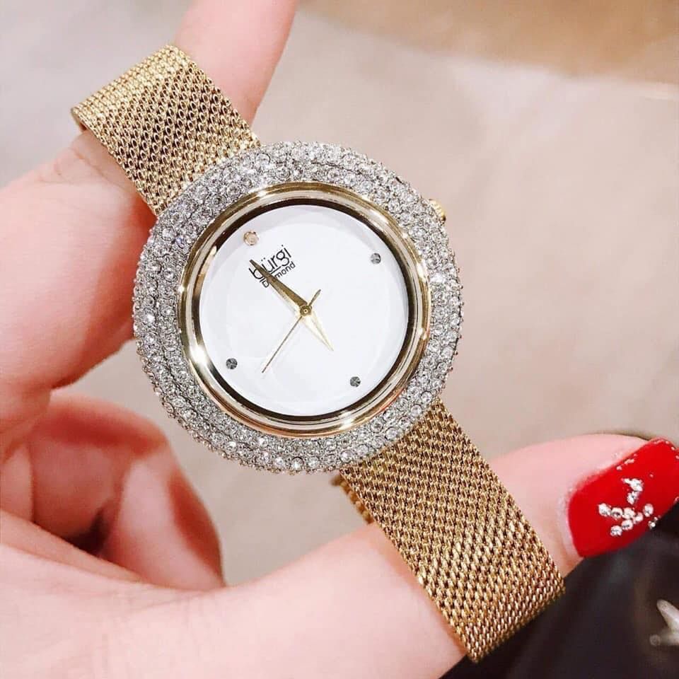 Đồng hồ nữ Burgi BUR220YG vàng gold case 36mm dây kim loại 1