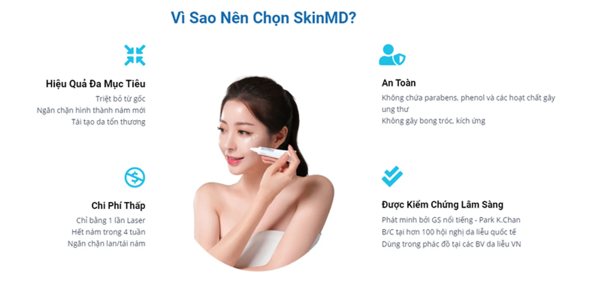 Kem Giảm Nám Trắng Da Ngăn Lão Hóa SkinMD Hàn Quốc 15ml 3
