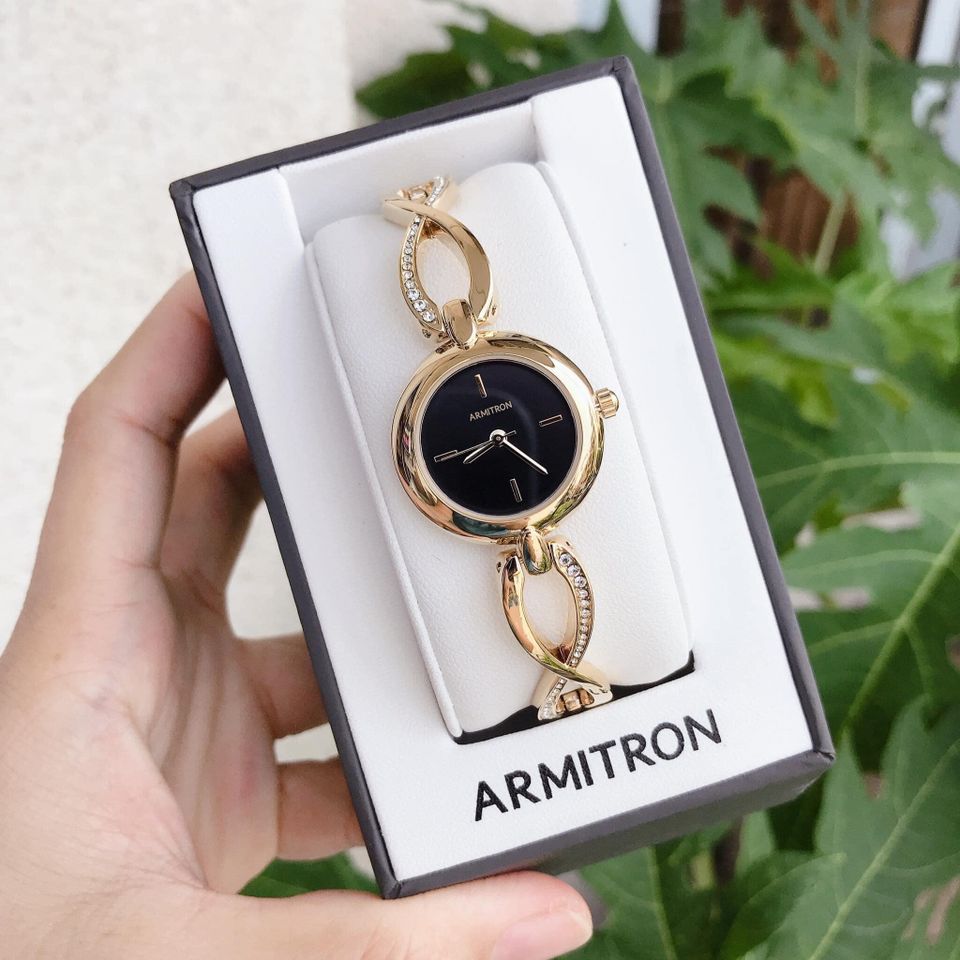 Đồng hồ nữ Armitron 75 5495BKGP dạng kiềng ôm tay case 24mm 1