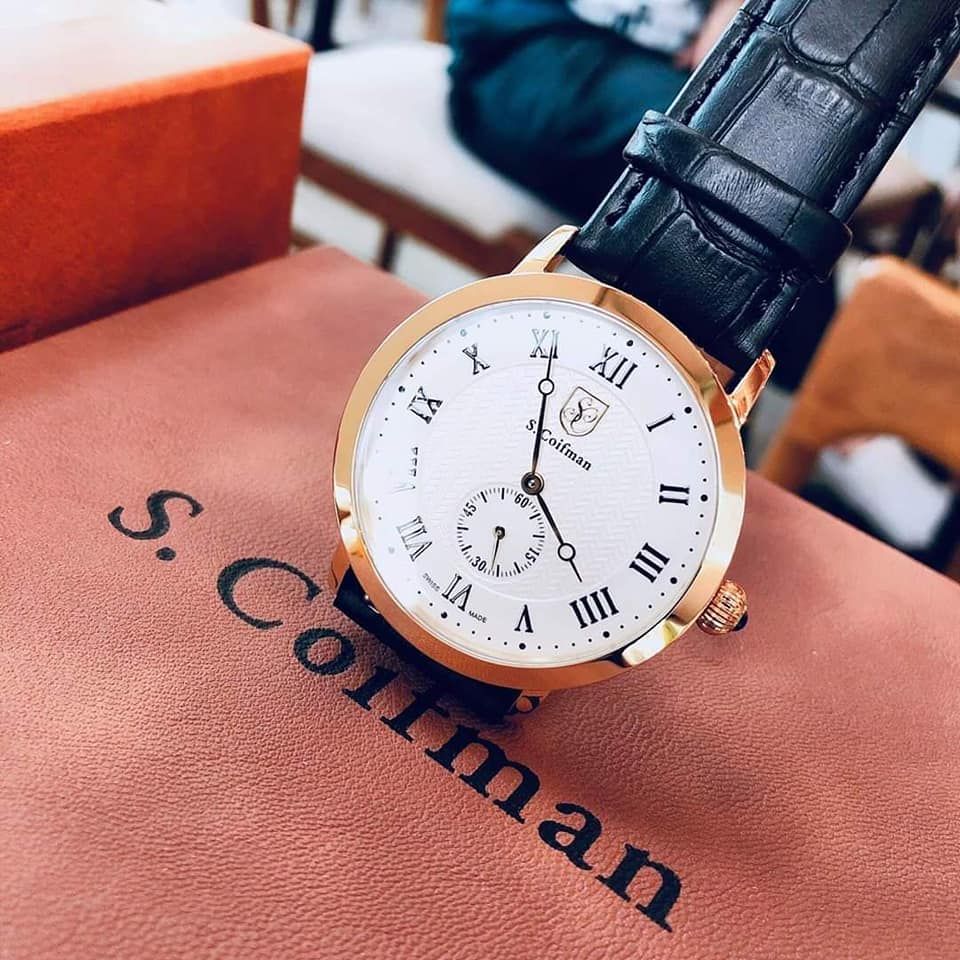 Đồng hồ nam S Coifman SC0361 dây da đen case 42mm 3