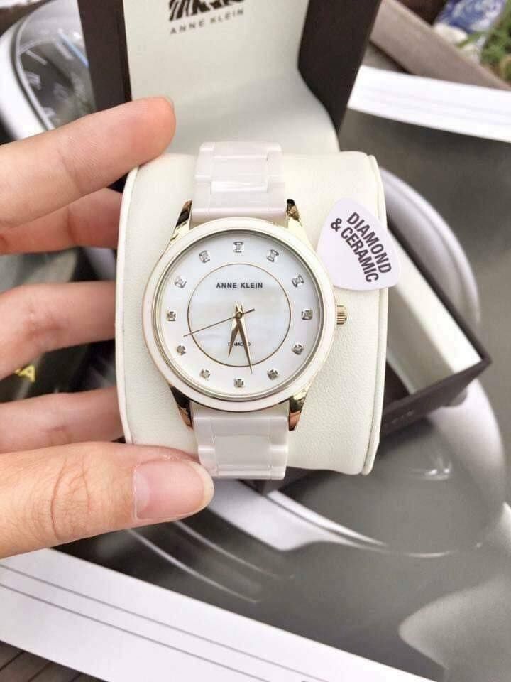 Đồng hồ nữ Anne Klein AK/2392RGWT ceramic trắng case 36mm 3