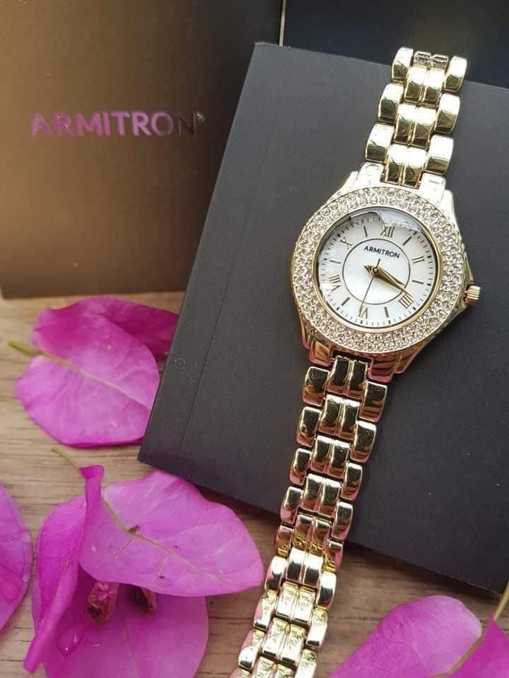 Đồng hồ nữ Armitron 75 5332MPGP mầu vàng đính đá 1