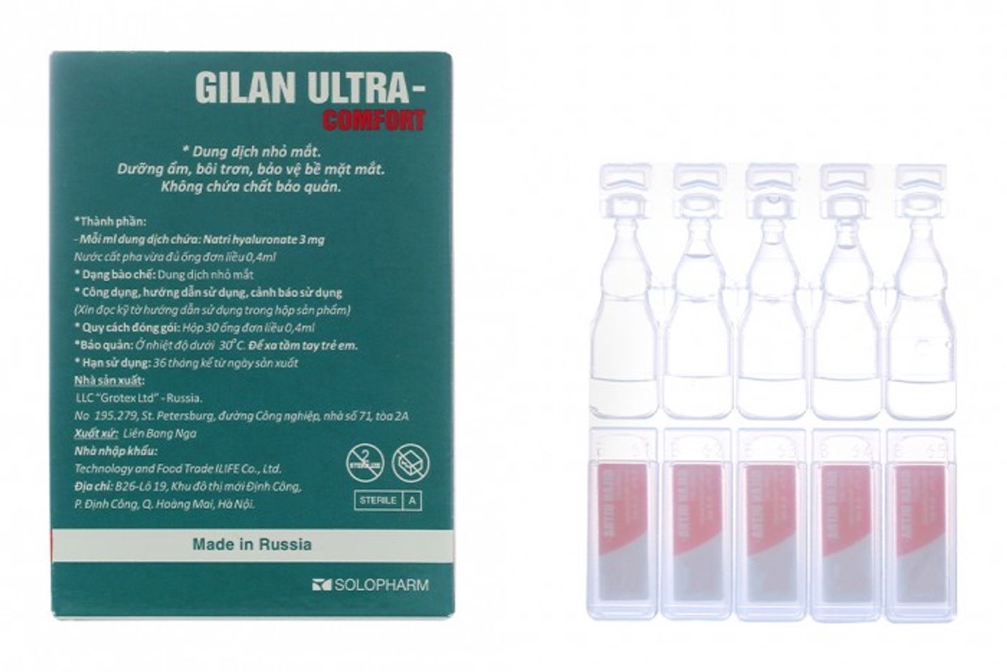 Dung dịch nước mắt nhân tạo Gilan - Comfort 30 ống 2