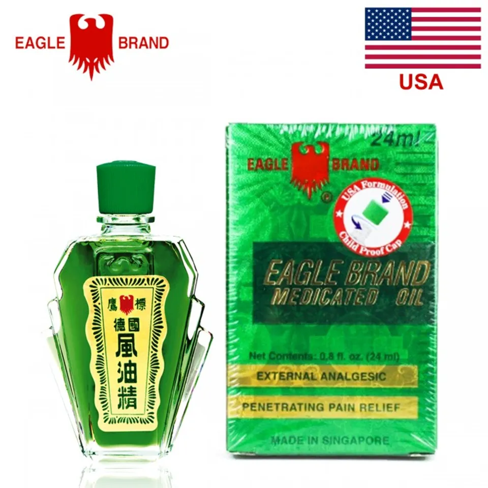 Dầu gió xanh Mỹ Eagle Brand Medicated Oil 24ml 4