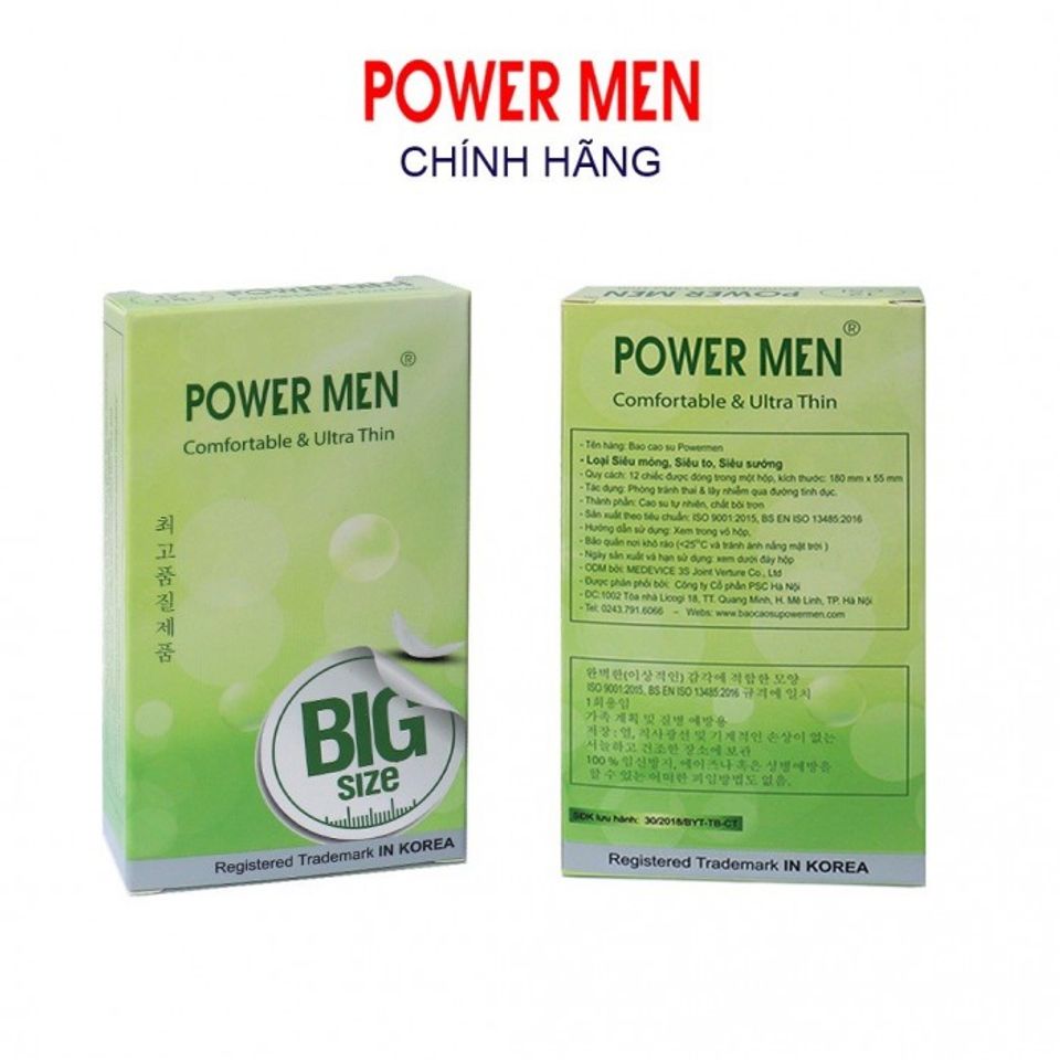 Bao Cao Su Size Lớn 55mm Siêu Mỏng Power Men Comfortable Ultrathin 1