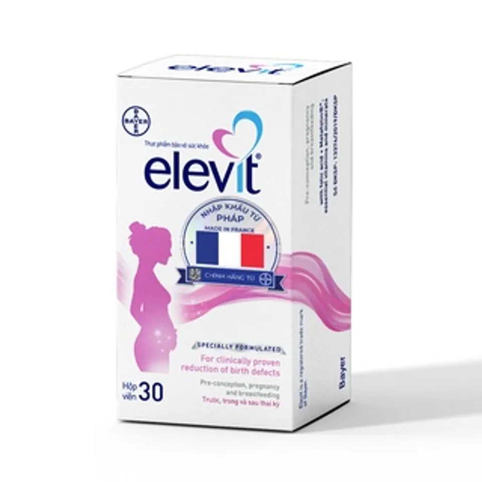 Vitamin bầu Elevit bổ sung DHA nhập khẩu Pháp hộp 30 viên 3