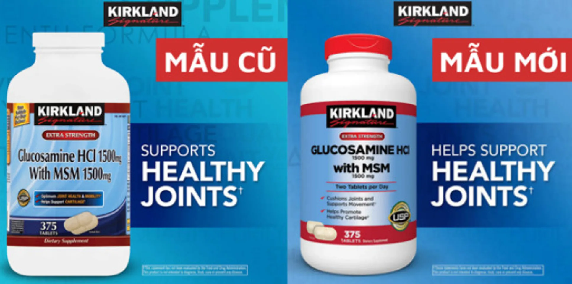Glucosamine HCL 1500mg Kirkland 375 Viên, Nắp đỏ - Nhập Mỹ 1