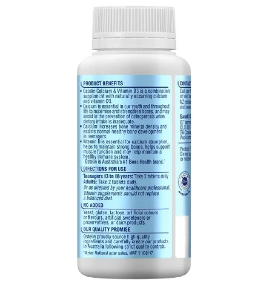 Canxi Ostelin Calcium & Vitamin D3 - 130 viên - Nhập Úc 3