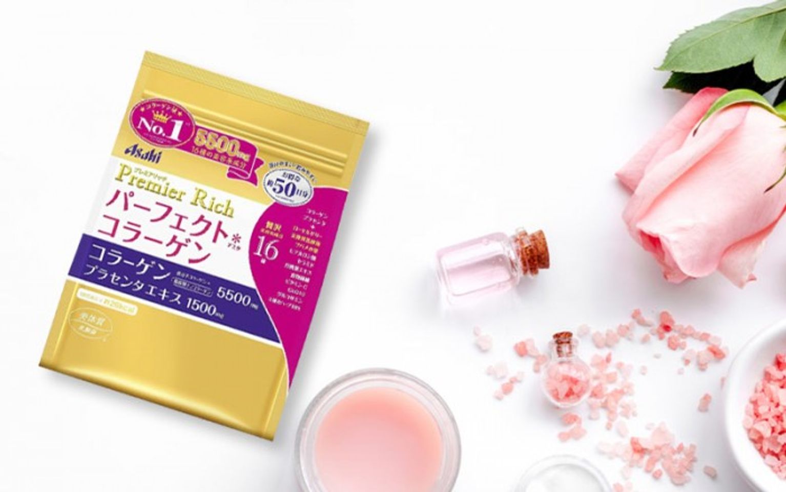 Bột Collagen Asahi Nhật Bản 30 Ngày Hỗ Trợ Đẹp Da Màu Vàng 1