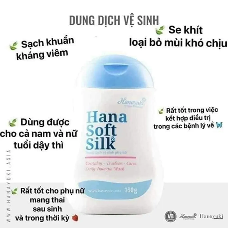 Dung dịch vệ sinh phụ nữ Hana Soft Silk 150g Màu xanh 3
