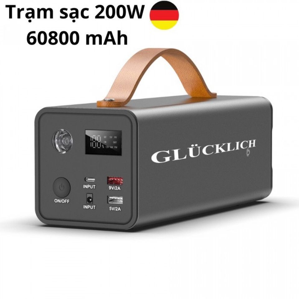 Trạm sạc tích điện Glucklich 200W 60800 mAh - Có đầu 220V tiện lợi 1