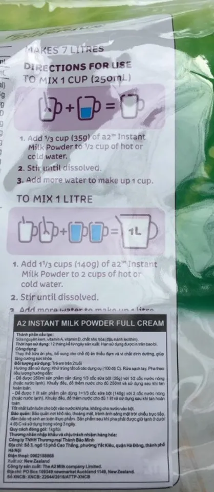 Sữa A2 Úc_ Sữa tươi dạng bột nguyên kem - 1kg 4