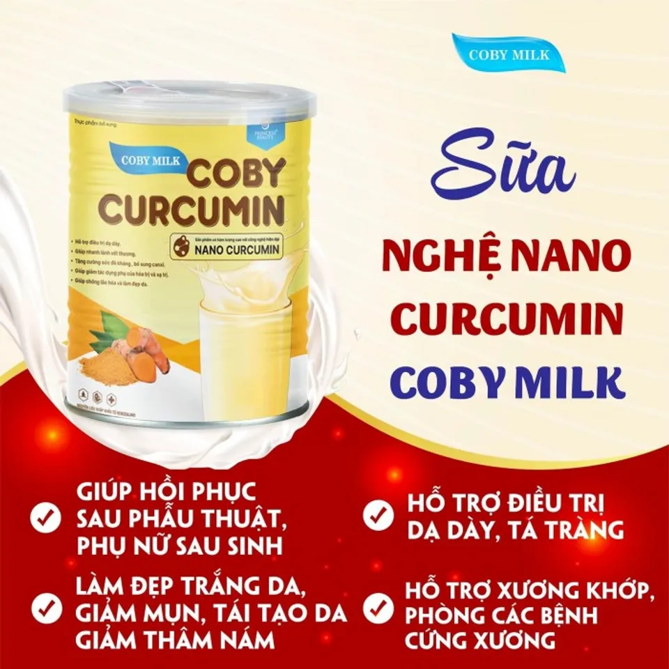 Sữa nghệ CoBy Curcumin hỗ trợ phục hồi sức khỏe sau sinh, hỗ trợ chức năng dạ dày, tá tràng