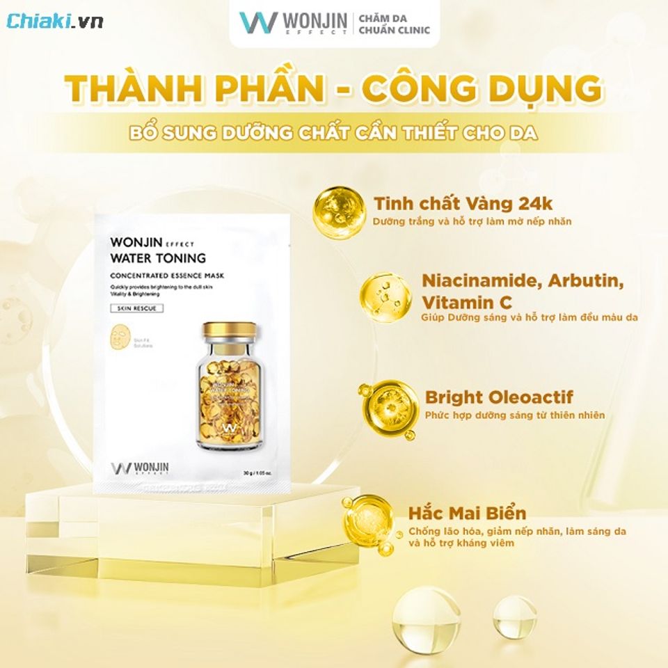 Mặt nạ Wonjin Effect Whitening l&agrave;m đều m&agrave;u da nhẹ nh&agrave;ng nhờ v&agrave;o c&ocirc;ng thức dưỡng s&aacute;ng
