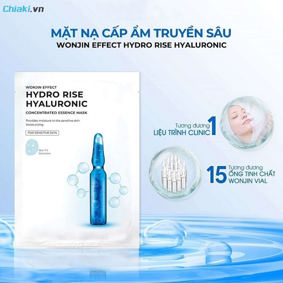 Mặt nạ Wonjin Hydro Rise Hyaluronic l&agrave;m dịu, sản phẩm gi&uacute;p da nhanh ch&oacute;ng trở n&ecirc;n ẩm mịn
