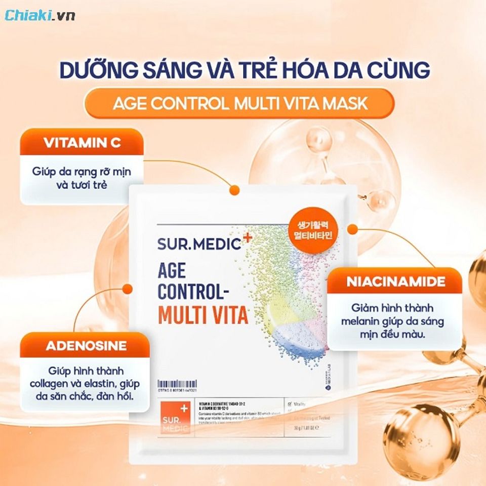 Mặt nạ Sur.Medic Age Control Multi Vita Mask chăm s&oacute;c da chuy&ecirc;n s&acirc;u, cải thiện l&agrave;n da mệt mỏi